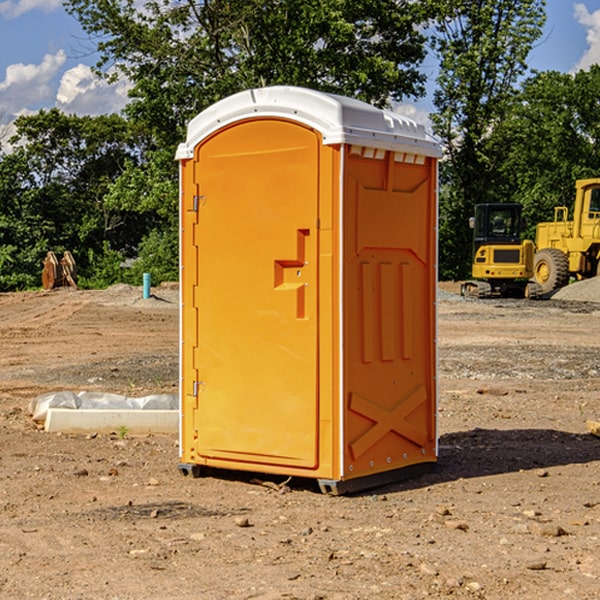 how often are the porta potties cleaned and serviced during a rental period in Grand Mound